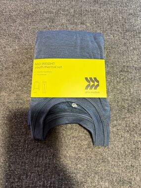 all in motion Youth Mid-Weight Thermal Set - Slate Blue